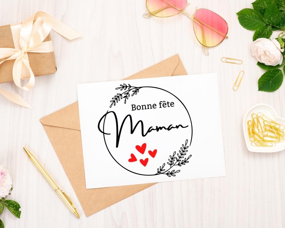 Bonne fête maman avec cœurs - SVG - Fichier digitale - Princess Nugget crafts