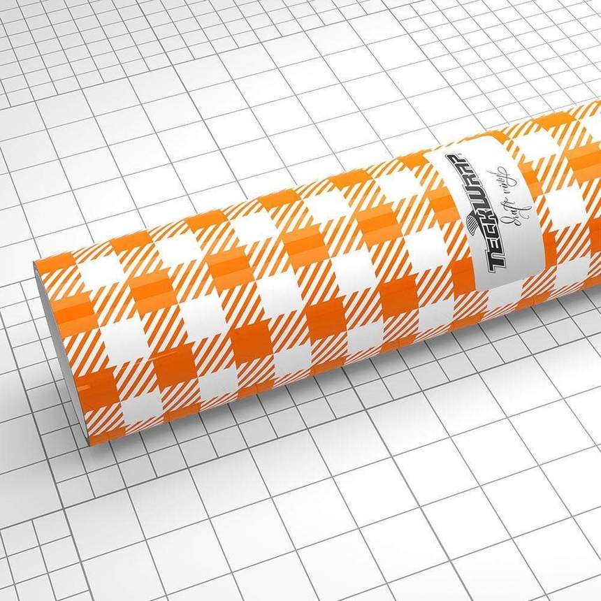 Feuille de Teckwrapcraft FLEX Buffalo Plaid White & Orange