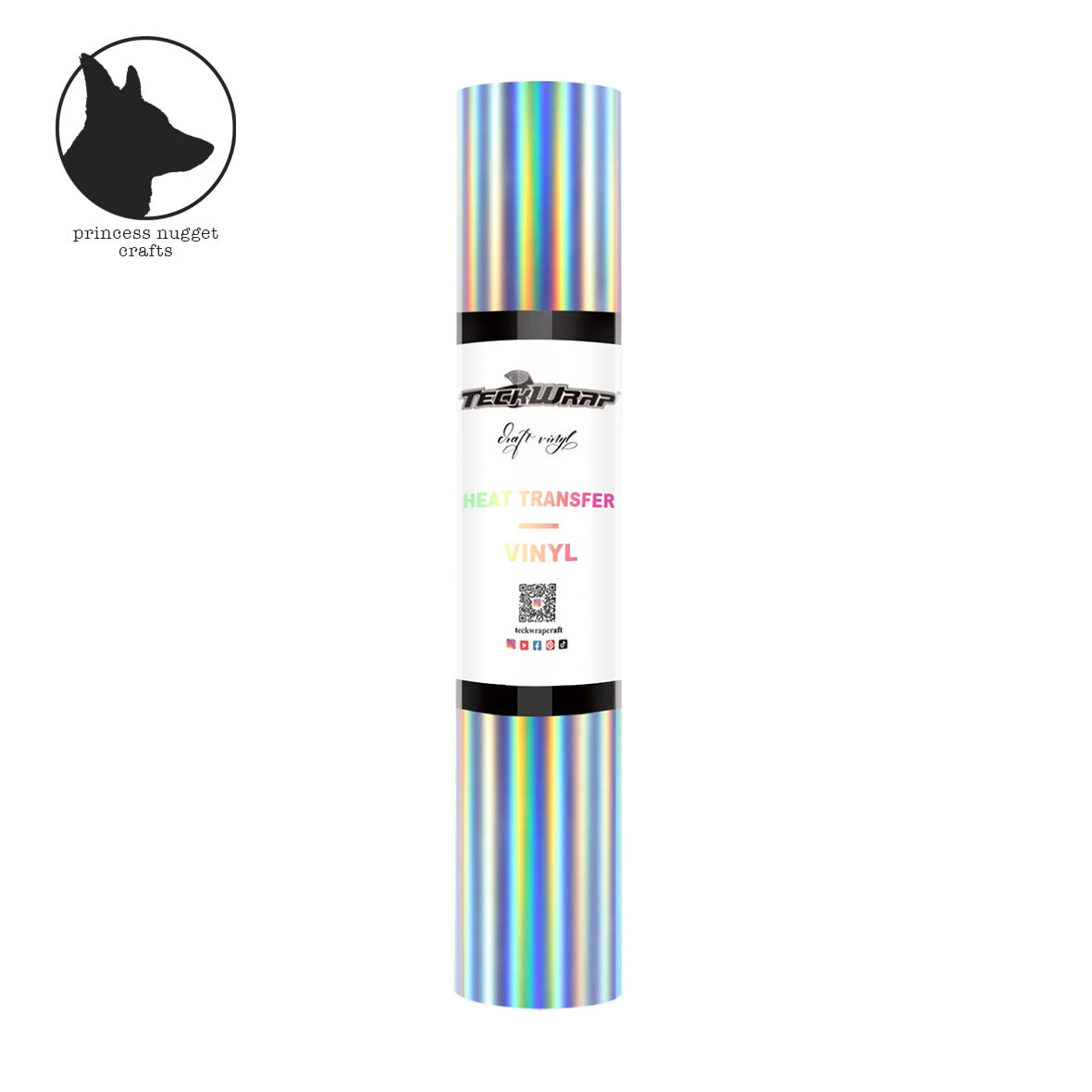 Feuille de Teckwrapcraft FLEX Soft Metallic Rainbow Silver (Holographic)