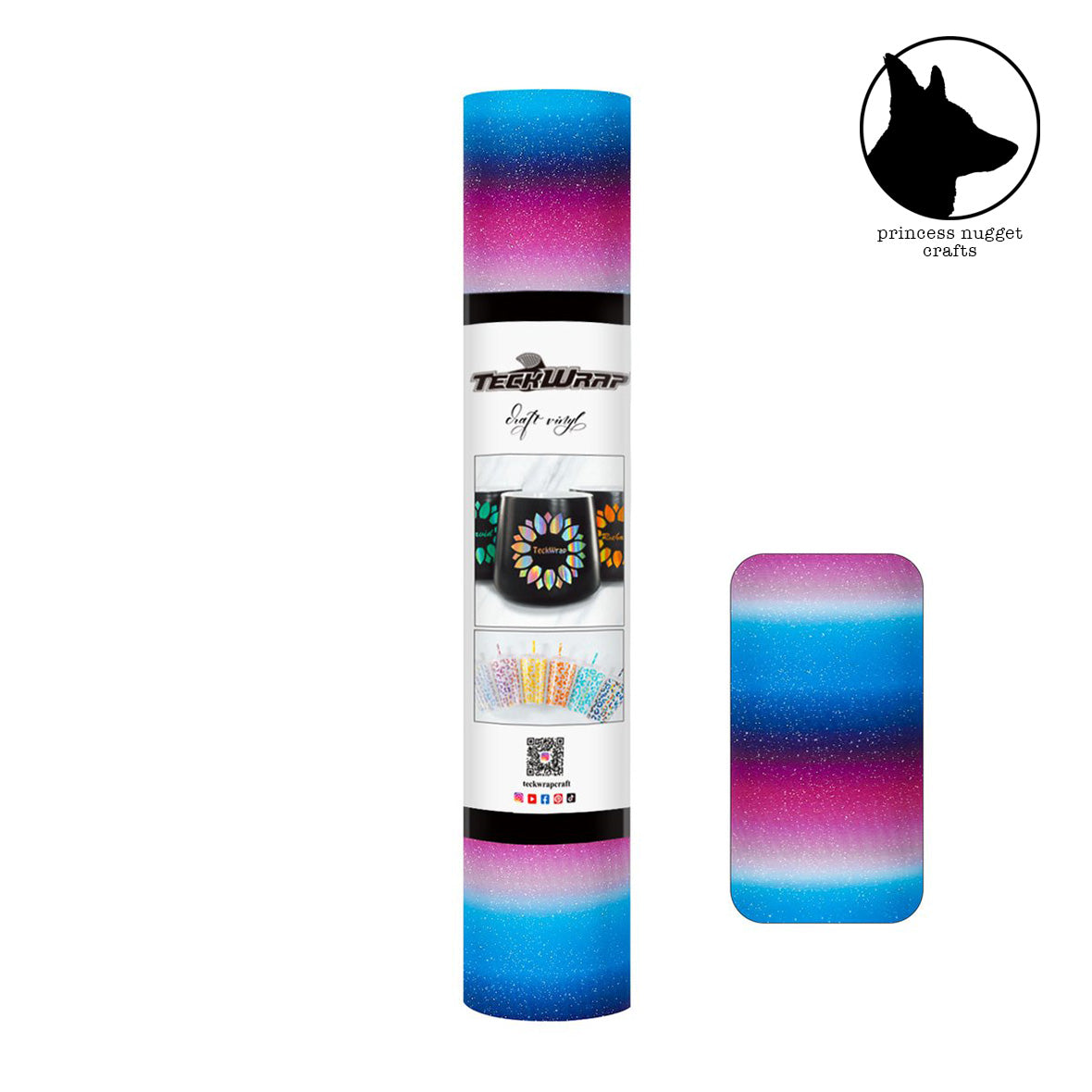 Teckwrapcraft Rainbow Stripes Starry White vinyle